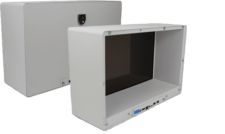 Retail edge display box screen